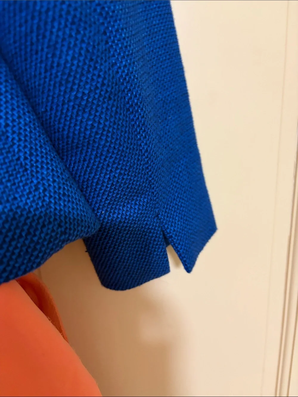 LOFT Royal Blue Open-Front Frayed Jacket